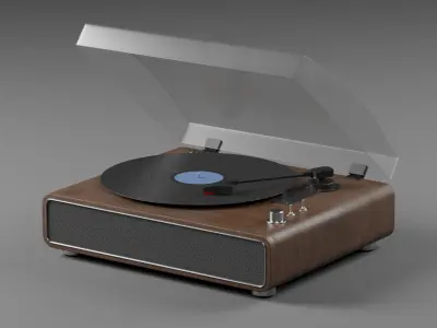 Retro turntable Low-poly 3D model