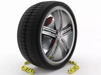 ORTAS CAR WHEEL RIM 119 GAME READY WHEEL RIM TIRE 3D model