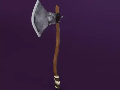 Realistic Viking Medieval Axe 3D Model Low-poly 3D model