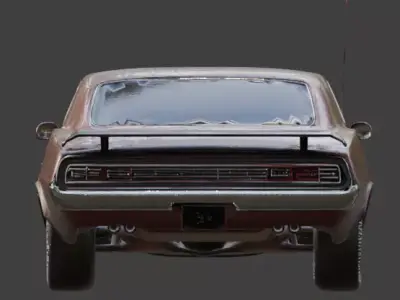 Demonic Blood-Red Haunted Muscle Car 3D Model Low-poly 3D model