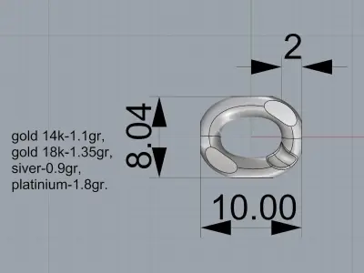 cuban chain link part for 3d print 3D print model