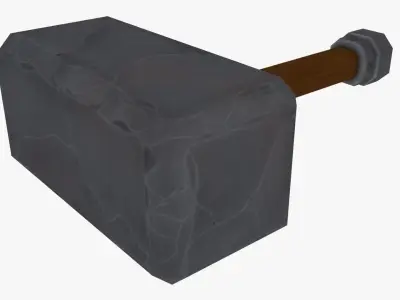 Handpainted Hammer Low-poly 3D model