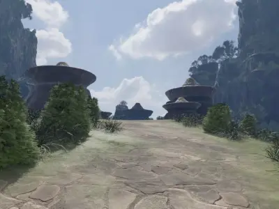 Mystical Village On A Mountain Path 3D model