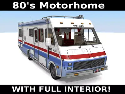 80s Motorhome Low-poly 3D model