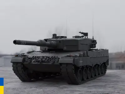 Leopard 2A4 plus 4 Skins Included 3D model