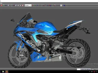 zx250r kawasaki Low-poly 3D model