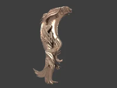 Sea serpent engraved monolith 3D model