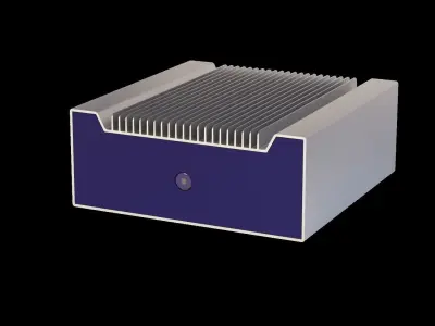   Passively cooled industrial computer with USB 3 3D model
