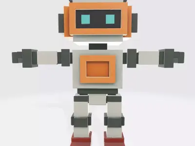 Robot Character N18 Low-poly 3D model