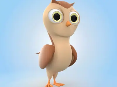 Cartoon Owl 3D model