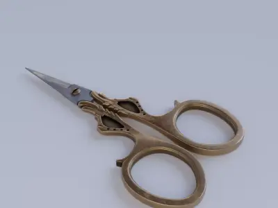 Vintage Scissors Low-poly 3D model