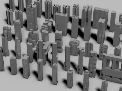 futuristc architecture set - GITS 3D model