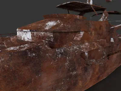 Shredded Scrap Yacht Low-poly 3D model