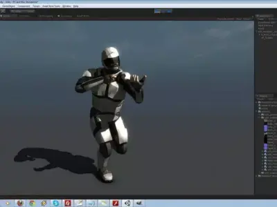 Futuristic Soldier Low-poly 3D model