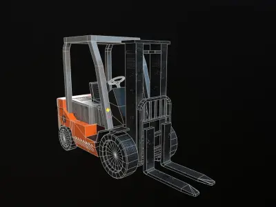 forklift Low-poly 3D model V2