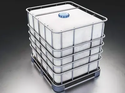 Industrial Liquid Storage IBC Container 3D Model Low-poly 3D model