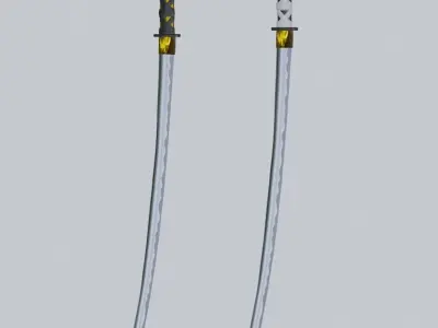 Samurai Katana Pack Free low-poly 3D model