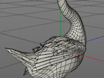 White and black Swan  Low-poly 3D model