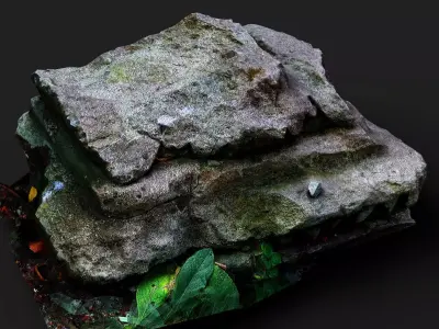 ancient greek ruins column base part PBR photogrammetry Low-poly 3D model