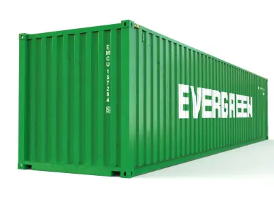 40 feet EVERGREEN standard shipping container 3D model