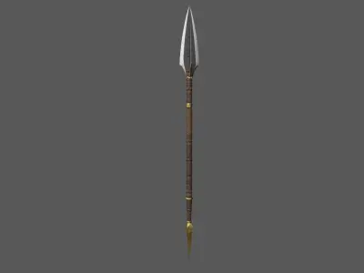 Spear sword with gold handle Low-poly 3D model