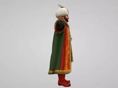  Ottoman king Low-poly 3D model