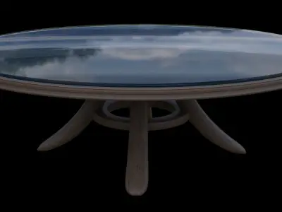 Antique Glass Table Low-poly 3D model