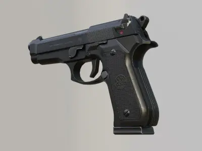 Beretta 92 Weapon Low-poly 3D model