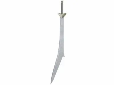 Curved sword 10 Low-poly 3D model