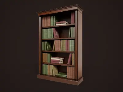Vintage Bookcases Low-poly 3D model