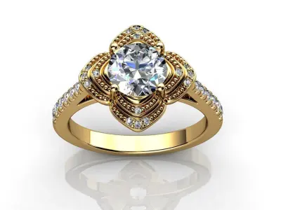 Antique Style Wedding Rings 3D print model