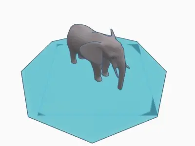 The Elephant on cube 3D model