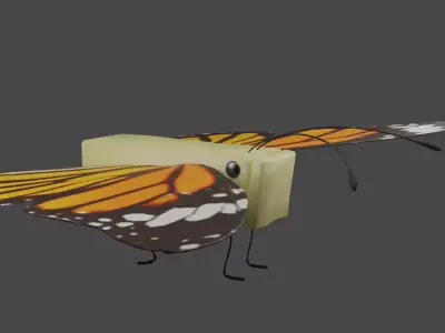 Butterfly monarch 3D model purchase