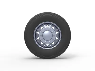 Front custom wheel of semi truck Scale 1 to 25 3D print model