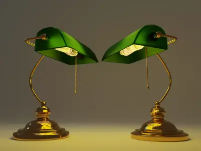 Retro lamp Low-poly 3D model get
