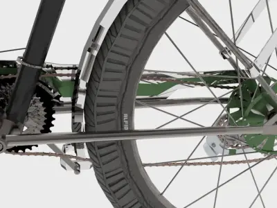 Mountain Bicycle 15 Speed Low-poly 3D model