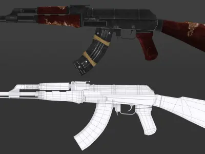 AK 47 Game ready  Free low-poly 3D model