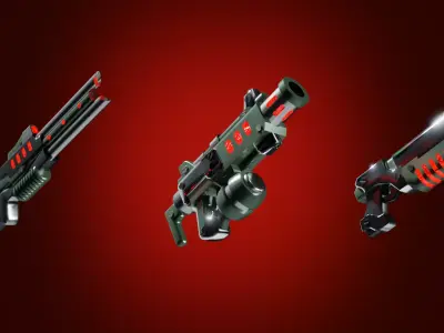 Sci-fi guns Model pack Low-poly 3D model Low-poly 3D model