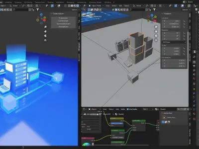 3D Render of Blockchain Technology for Visualization 3D model