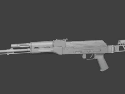 Tactical buttstock Skeleton Low-poly 3D model