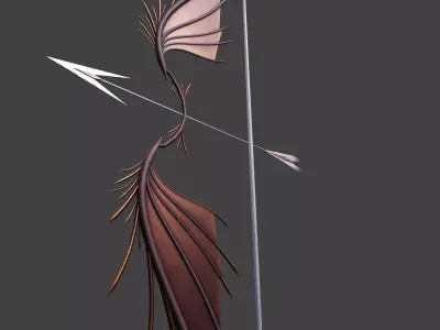 PBR Low poly game ready concept Bow Low-poly 3D model