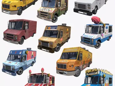 Food Trucks 3D Model Pack