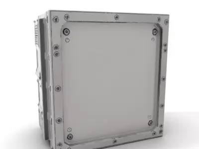 Industrial Metal Box Enclosure Model Pack Low-poly 3D model