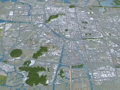 Shaoxing Zhejiang China 70km AI Low-poly 3D model