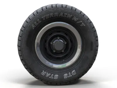 SUV wheel PBR Low-poly 3D model