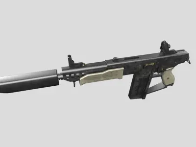 Blaster-gun model 3d game ready model Low-poly 3D model Low-poly 3D model