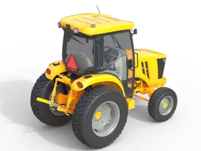 Compact Utility Tractor Low-poly 3D model