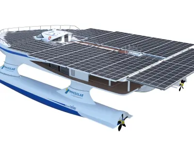 PlanetSolar solar powered boat Low-poly 3D model