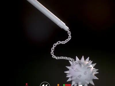 HIE Game Ready Meteor hammer Low-poly 3D model