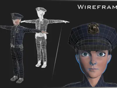 Policeman Character - William Low-poly 3D model